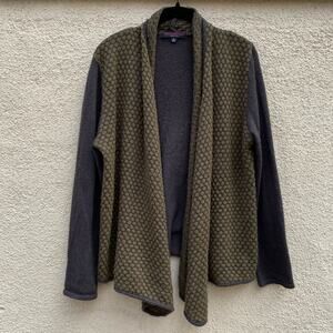 Catherine Malandrino Indigo Knit Wrap Sweater S Green Grey